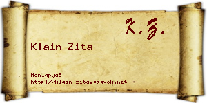 Klain Zita névjegykártya